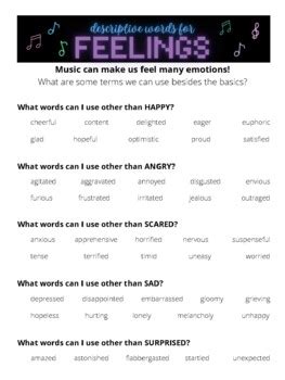 Words to Describe How Music Makes You Feel: An Elusive Emotional Journey